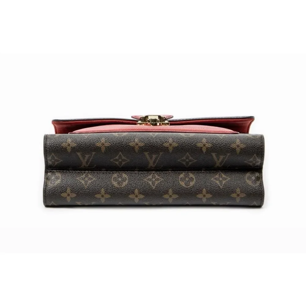 Louis Vuitton Monogram Victoire Bag - Cerise (Cherry) Red Leather Flap PRISTINE